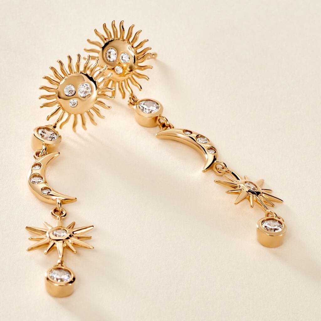 Boucles D'oreilles Pendantes Cassiopee Plaqué Or Jaune Oxyde - Boucles d'oreilles pendantes Femme | Histoire d’Or