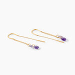 Boucles D'oreilles Pendantes Terence Or Jaune Amethyste - Boucles d'oreilles pendantes Femme | Histoire d&rsquo;Or