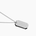 Collier Hugo Acier Blanc Oxyde De Zirconium - F&ecirc;te des p&egrave;res Homme | Histoire d&rsquo;Or