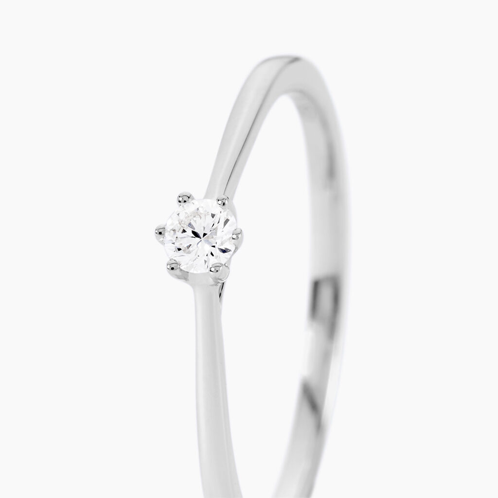 Bague Solitaire Athena Or Blanc Diamant - Bagues solitaires Femme | Histoire d’Or