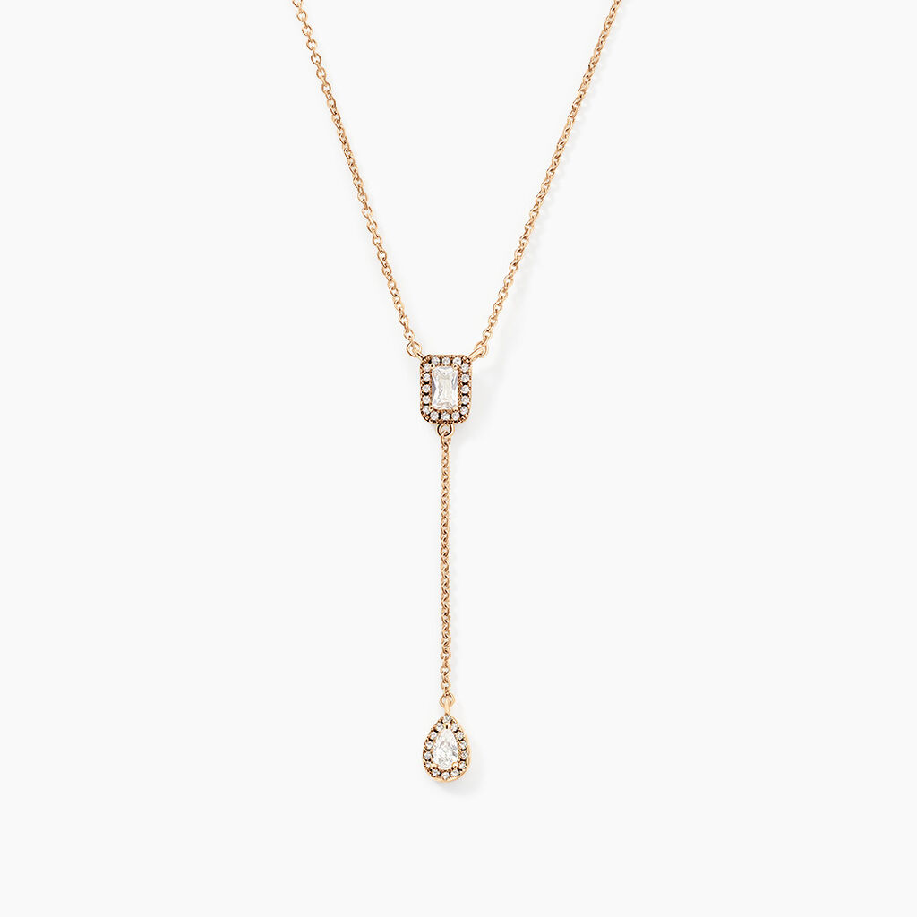 Collier Shiny Drops Plaqué Or Doré Oxyde De Zirconium - Colliers Femme | Histoire d’Or