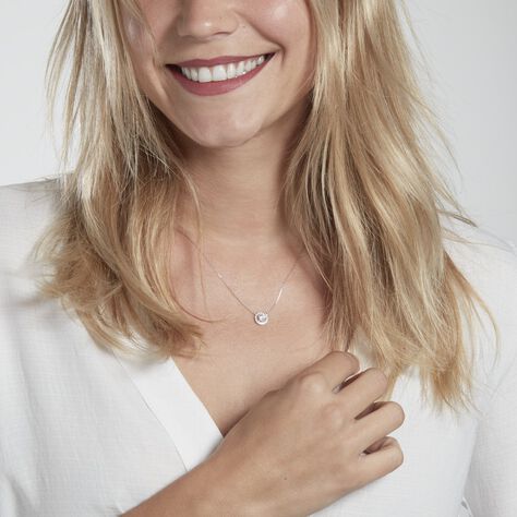 Collier Mentoura Or Blanc Diamant Synthétique - Colliers Femme | Histoire d’Or