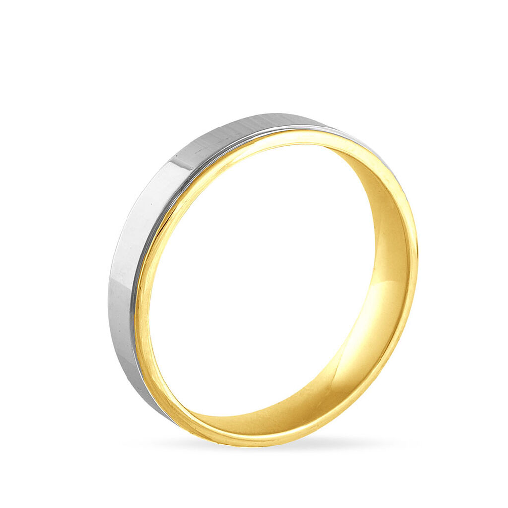 Alliance Beatrice Ruban Plat Or Bicolore - Alliances Famille | Histoire d&rsquo;Or