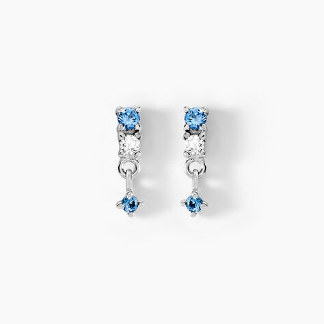 Boucles D'oreilles Pendantes Elorine Argent Blanc Oxyde De Zirconium - Boucles d'oreilles fantaisie Femme | Histoire d&rsquo;Or