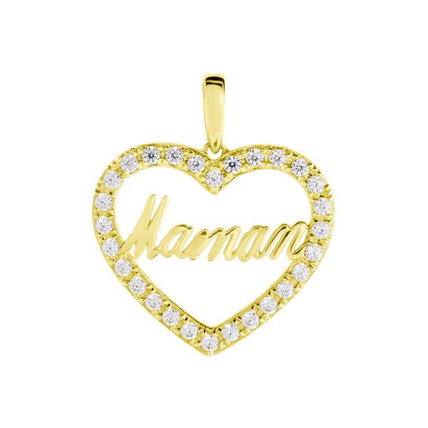 Pendentif Or Jaune Ramouna Oxyde De Zirconium - Pendentifs Coeur Femme | Histoire d’Or