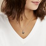 Collier H&eacute;l&eacute;ane Argent Blanc C&eacute;ramique Et Oxyde De Zirconium - Colliers fantaisie Femme | Histoire d&rsquo;Or