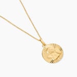 Pendentif Ange Rond Effet Diamante Or Jaune - Pendentifs Bapt&ecirc;me Famille | Histoire d&rsquo;Or