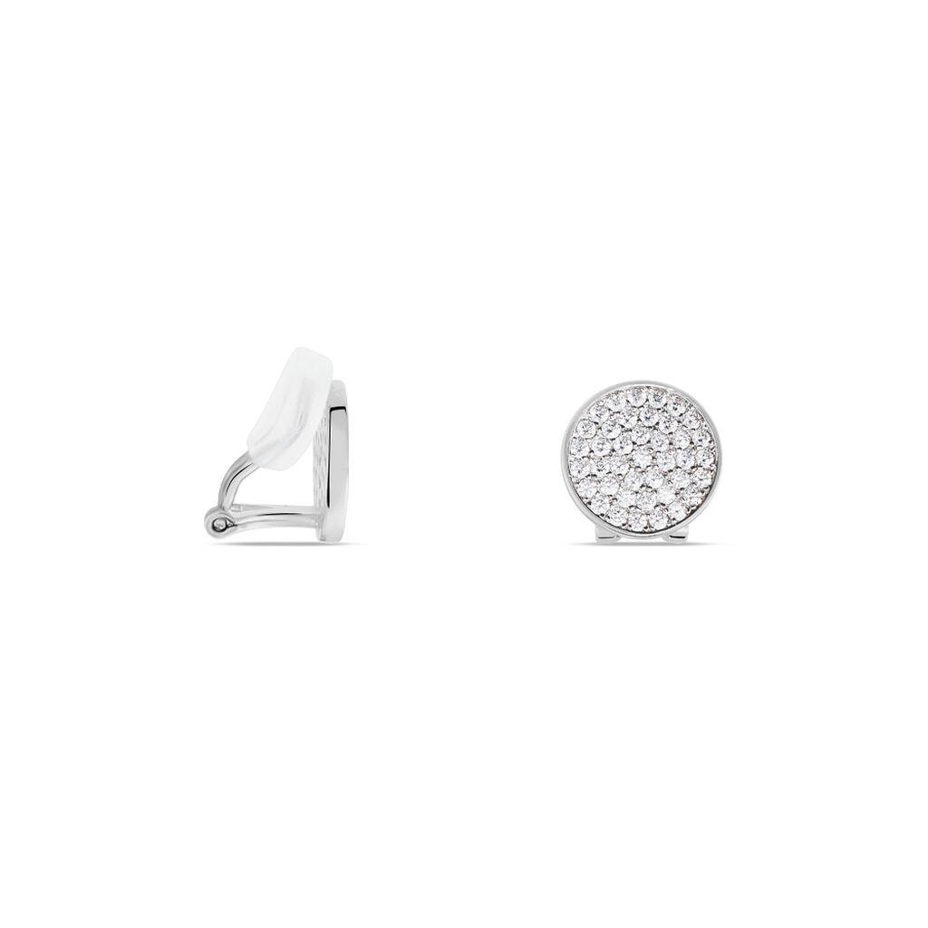 Boucles D'oreilles Puces Darwin Argent Blanc Oxyde - Boucles d'oreilles fantaisie Femme | Histoire d’Or