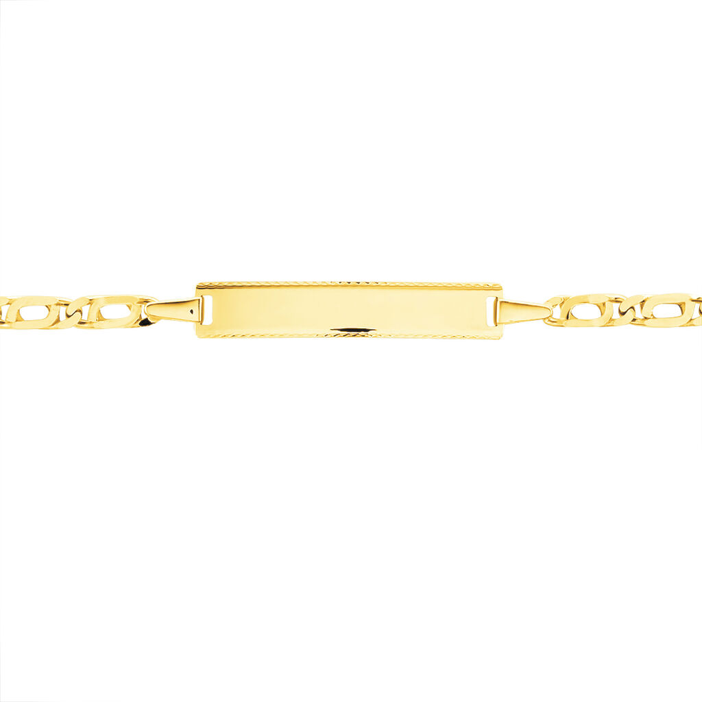 Bracelet Identité Fanelia Maille Marine Or Jaune - Bracelets Communion Enfant | Histoire d’Or