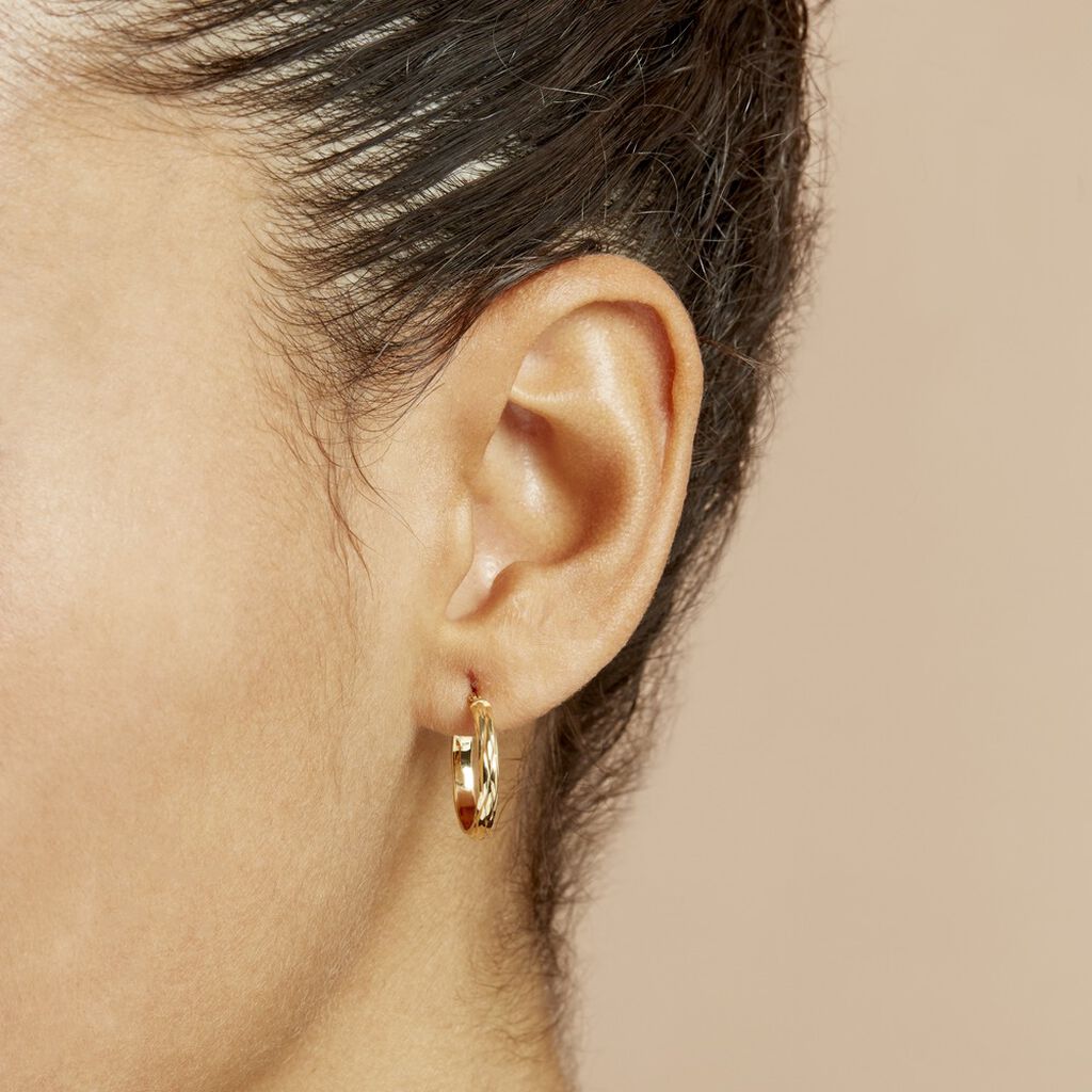 Créoles Ananas Or Jaune - Boucles d'oreilles créoles Femme | Histoire d’Or