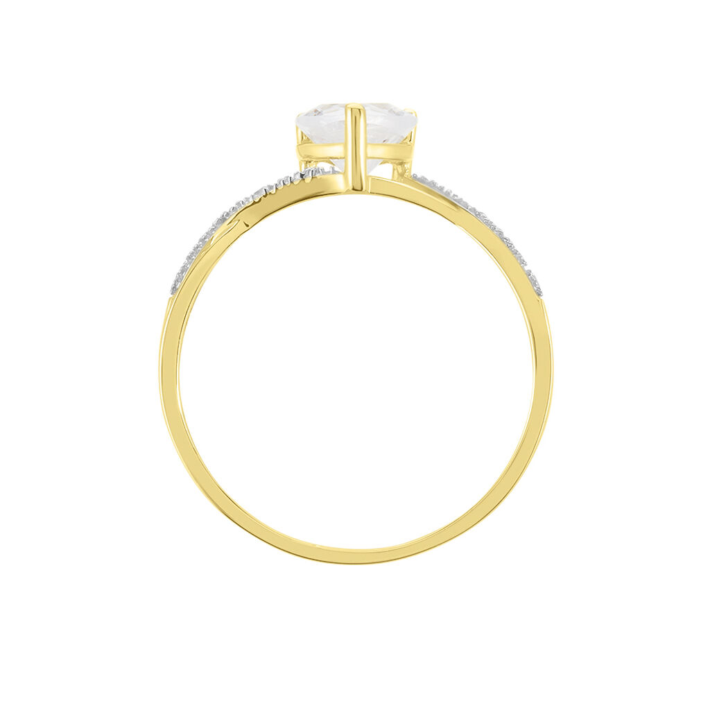 Bague Or Jaune Clothilde Oxyde De Zirconium - Bagues solitaires Femme | Histoire d&rsquo;Or