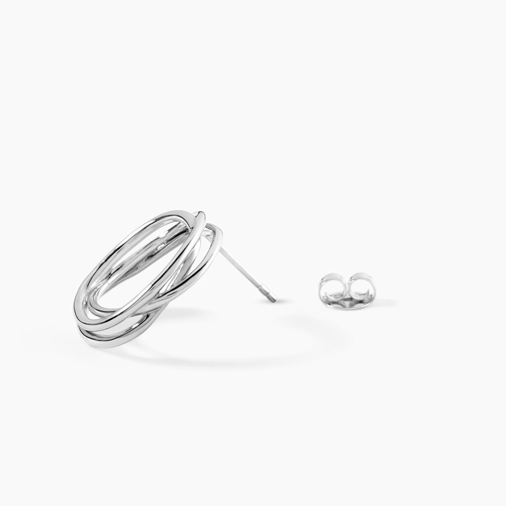 Boucles D'Oreilles Puces Paros Argent Blanc - Boucles d'oreilles fantaisie Femme | Histoire d’Or