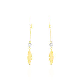 Boucles D'oreilles Pendantes Powoo Or Jaune Strass - Boucles d'oreilles pendantes Femme | Histoire d’Or