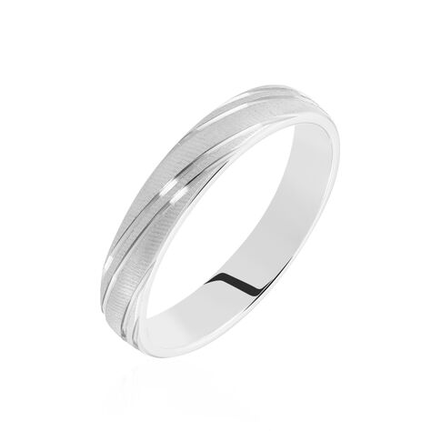 Alliance Ketly Ruban Plat Argent Blanc - Alliances Famille | Histoire d’Or