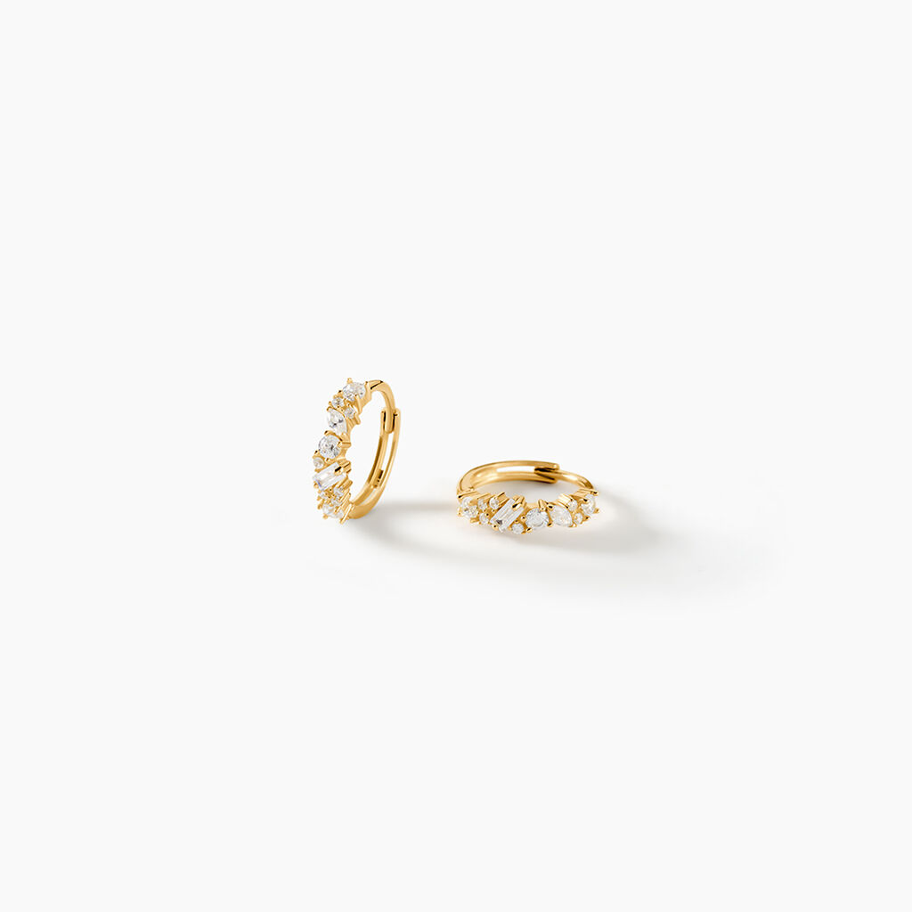 Cr&eacute;oles Disgleirio Or Jaune Oxyde De Zirconium - Boucles d'oreilles cr&eacute;oles Femme | Histoire d&rsquo;Or