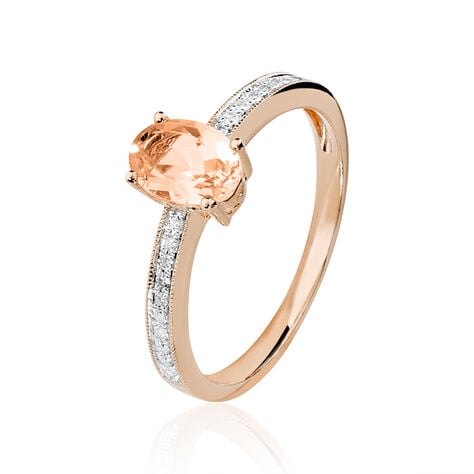 Bague Adelina Or Rose Morganite Et Oxyde De Zirconium - Bagues solitaires Femme | Histoire d&rsquo;Or