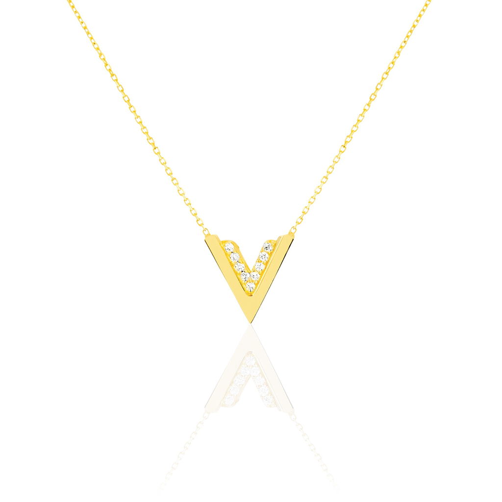 Collier Dao Or Jaune Oxyde De Zirconium