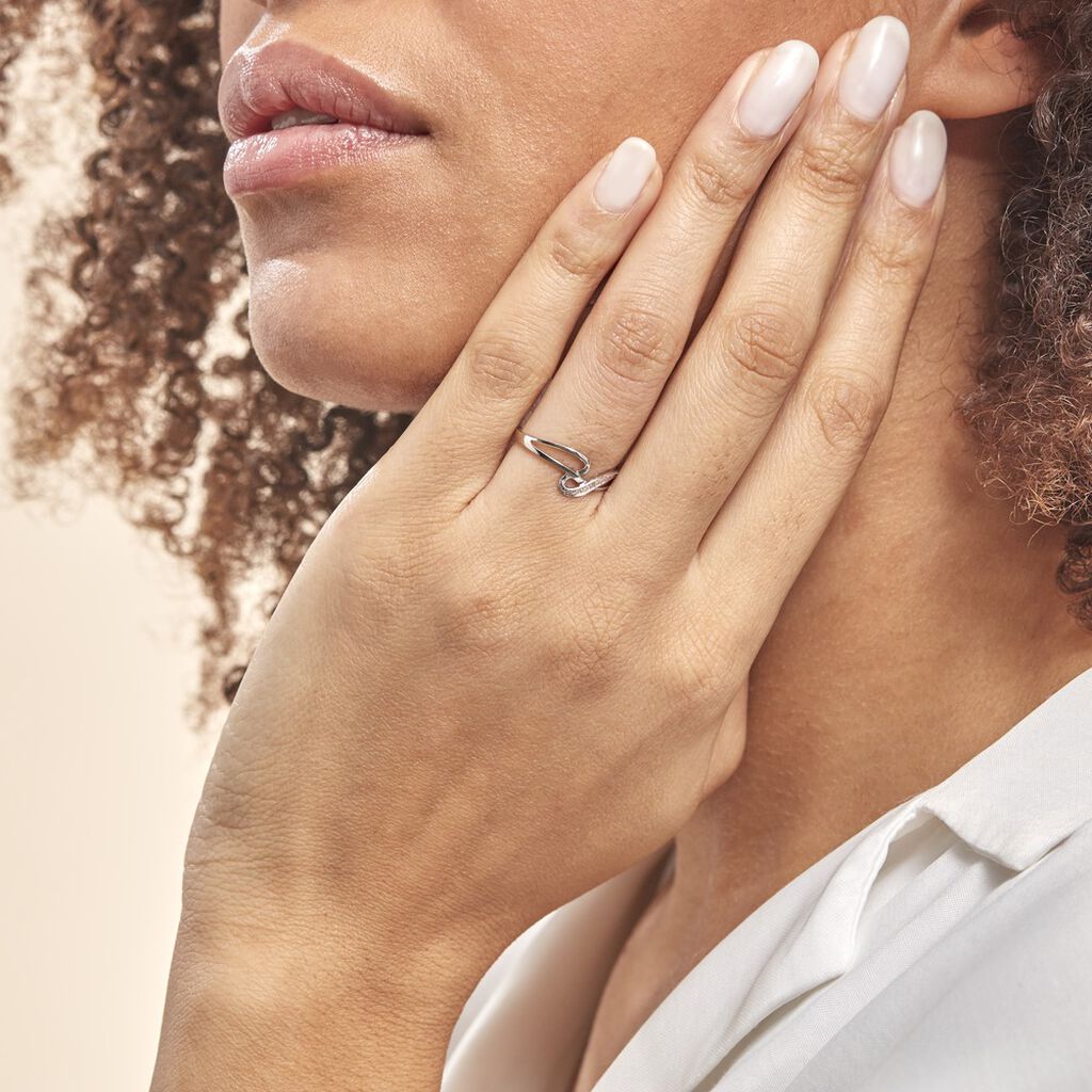 Bague Emma-lise Or Blanc Diamant - Bagues avec pierre Femme | Histoire d’Or