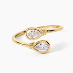 Bague Sunset Riviera Argent Dor&eacute; A L'Or 750/1000 Oxyde De Zirconium - Bagues avec pierre Femme | Histoire d&rsquo;Or