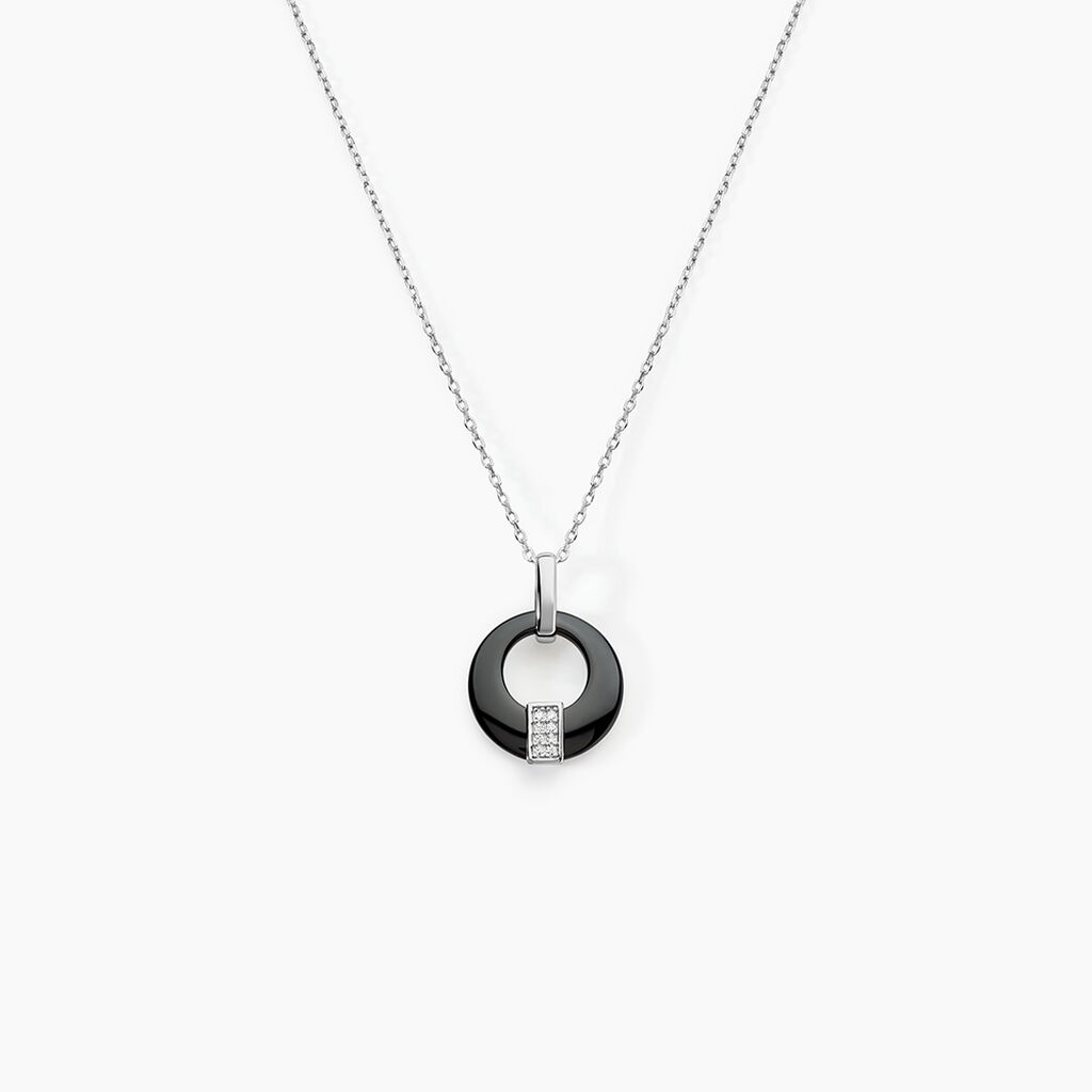 Collier Suzanne Argent Blanc Céramique Et Oxyde De Zirconium - Colliers fantaisie Femme | Histoire d’Or