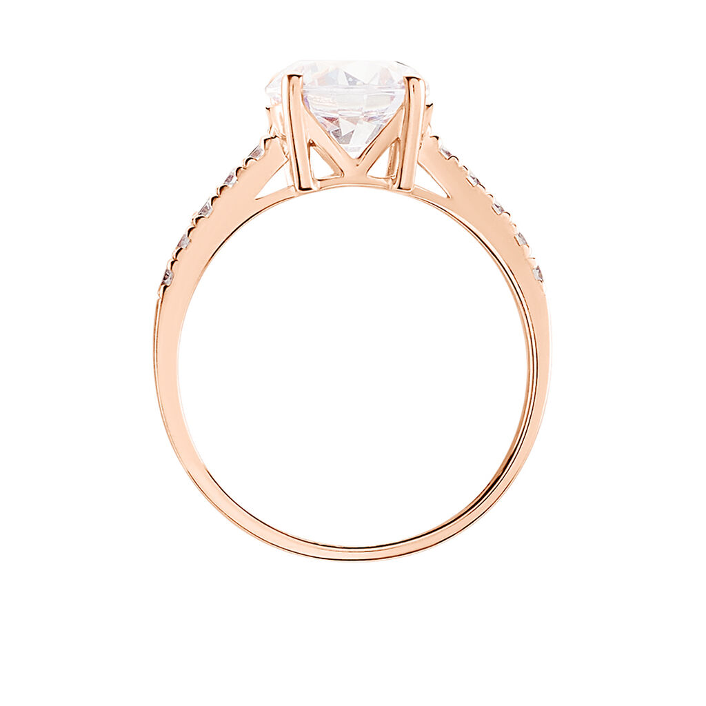 Bague Terese Or Rose Oxyde De Zirconium - Bagues solitaires Femme | Histoire d&rsquo;Or