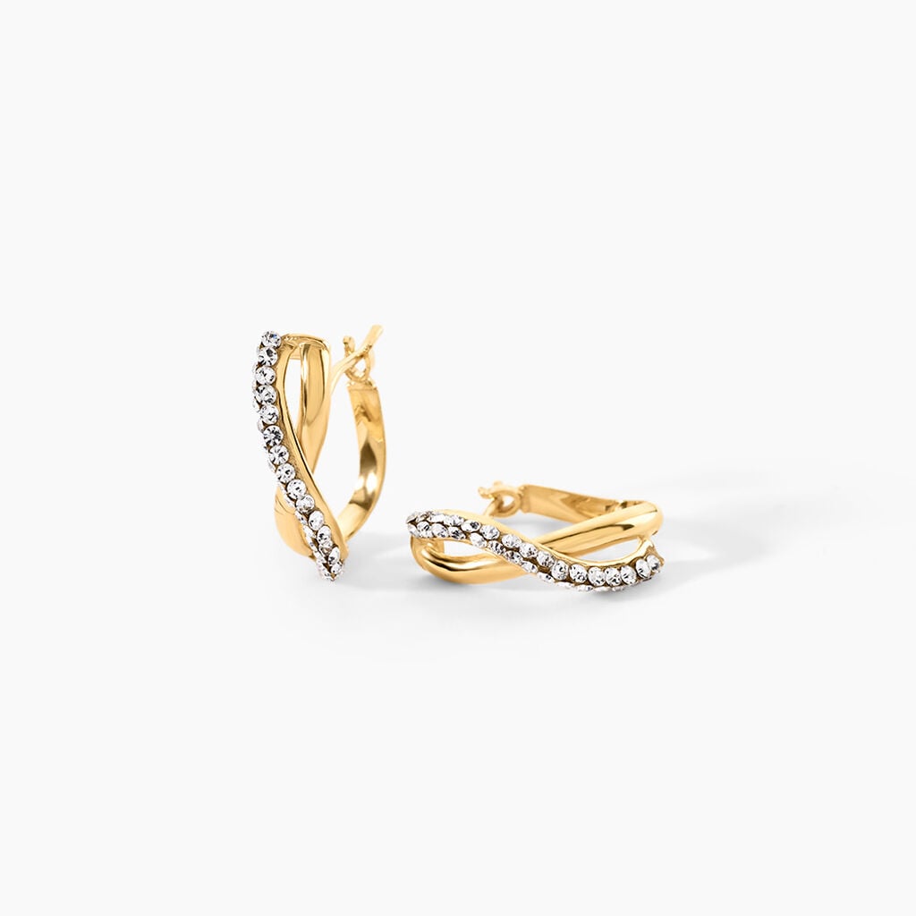 Cr&eacute;oles Ursella Or Jaune Strass - Boucles d'oreilles cr&eacute;oles Femme | Histoire d&rsquo;Or