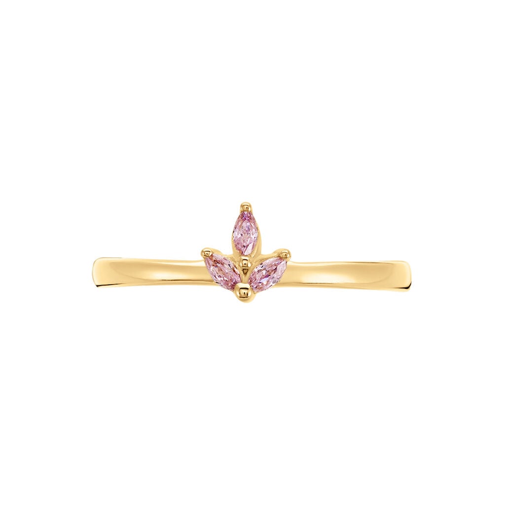 Bague Erma Plaqu&eacute; Or Dor&eacute; Oxyde De Zirconium - Bagues avec pierre Femme | Histoire d&rsquo;Or