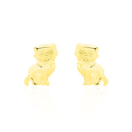 Boucles D'oreilles Puces Florenta Chat Or Jaune - Clous d'oreilles Enfant | Histoire d’Or