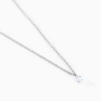 Collier Court Argent Blanc Constantin Oxyde De Zirconium