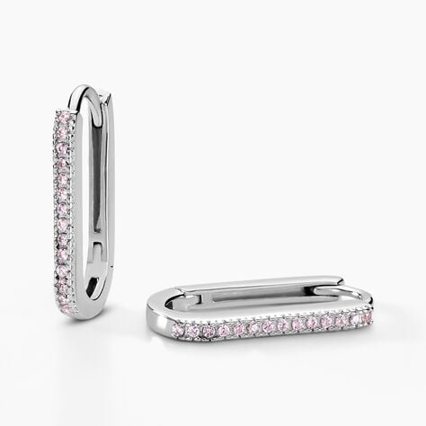Créoles Lutetia Argent Blanc Oxyde De Zirconium - Boucles d'oreilles créoles Femme | Histoire d’Or