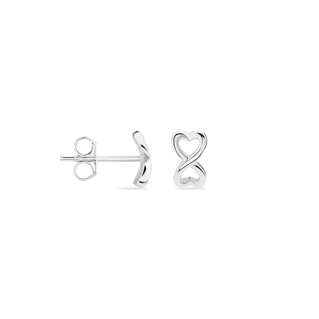 Boucles D'oreilles Puces Cony Argent Blanc - Boucles d'oreilles fantaisie Femme | Histoire d’Or