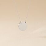 Collier Leana Pastille Gravable Or Blanc - Cadeaux de naissance Enfant | Histoire d&rsquo;Or