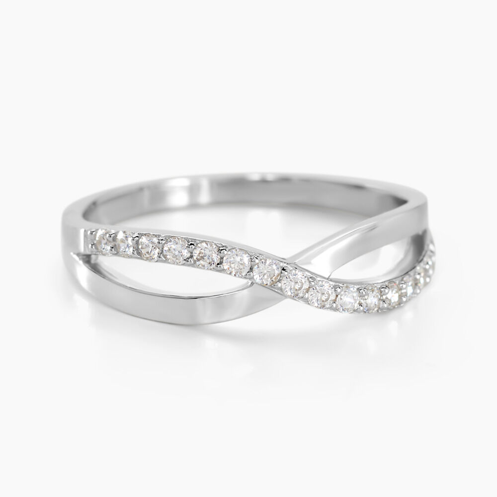 Bagues avec pierre Vague Argent Oxyde de Zirconium Pavage Blanc 925 1000 FADFBZW13BP Histoire d Or