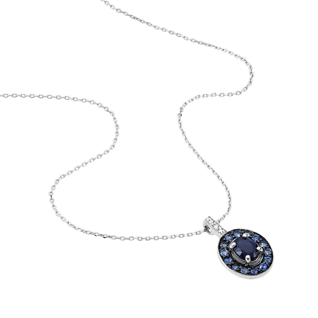 Collier Leona Or Blanc Saphir Diamant - Colliers Femme | Histoire d’Or