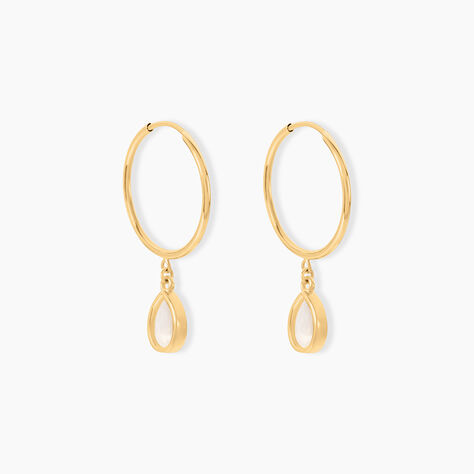 Cr&eacute;oles Bahman Or Jaune Nacre - Boucles d'oreilles cr&eacute;oles Femme | Histoire d&rsquo;Or