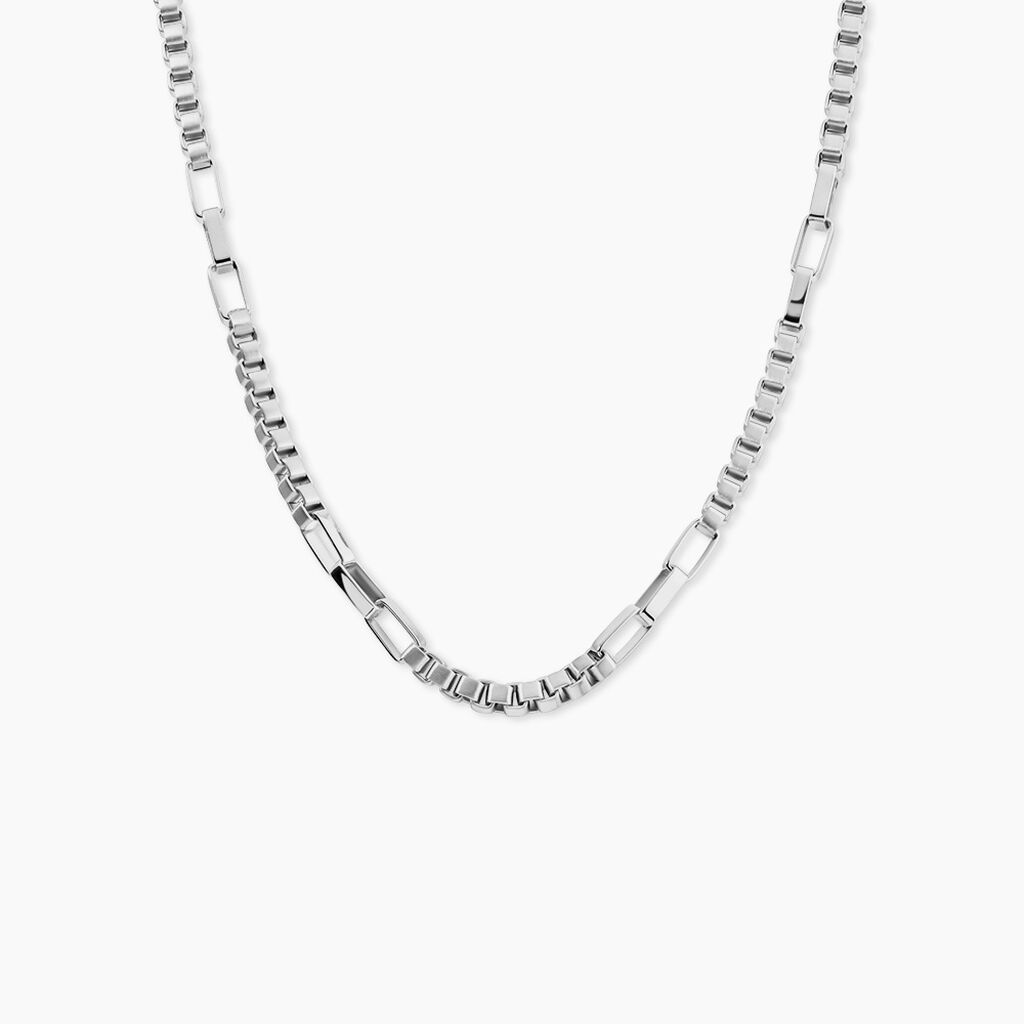 Collier M&eacute;tal Acier Blanc - F&ecirc;te des p&egrave;res Homme | Histoire d&rsquo;Or