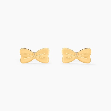 Boucles D'oreilles Puces Evonne Noeud Or Jaune - Clous d'oreilles Enfant | Histoire d&rsquo;Or