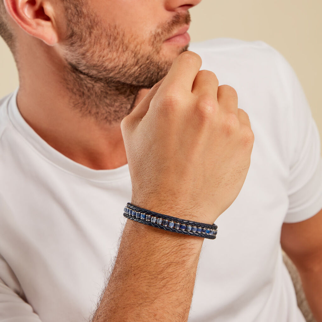 Bracelet Alassio Acier Blanc Sodalite - Bracelets Homme | Histoire d’Or