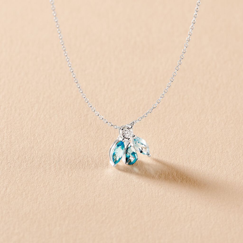 Collier Spring Or Blanc Topaze Oxyde De Zirconium - Colliers Femme | Histoire d&rsquo;Or