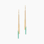Boucles D'oreilles Pendantes Halcyone Or Jaune Aventurine - Boucles d'oreilles pendantes Femme | Histoire d&rsquo;Or
