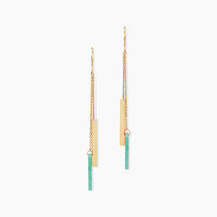 Boucles D'oreilles Pendantes Halcyone Or Jaune Aventurine
