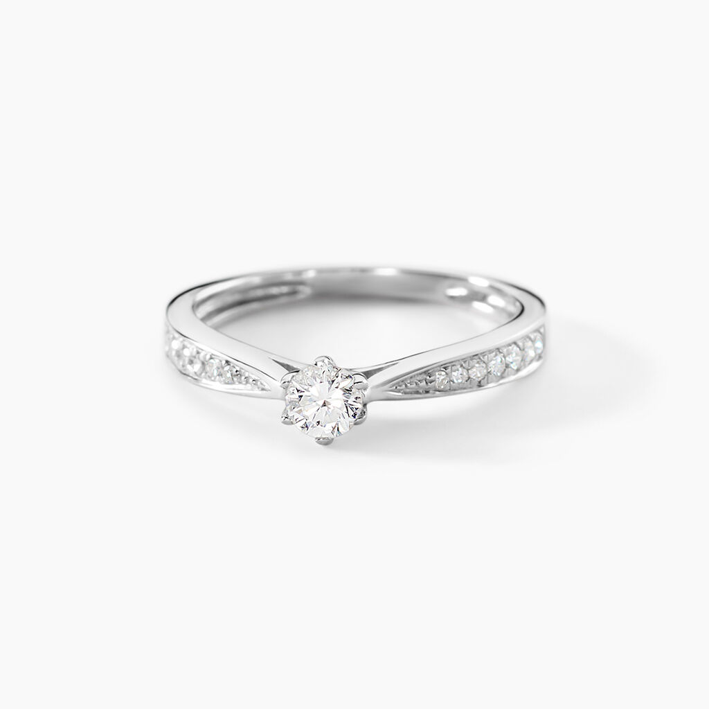 Bague Solitaire Symphonie Or Blanc Diamant - Bagues solitaires Femme | Histoire d&rsquo;Or