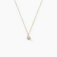 Collier Vrille Accompagnee Or Jaune Diamant