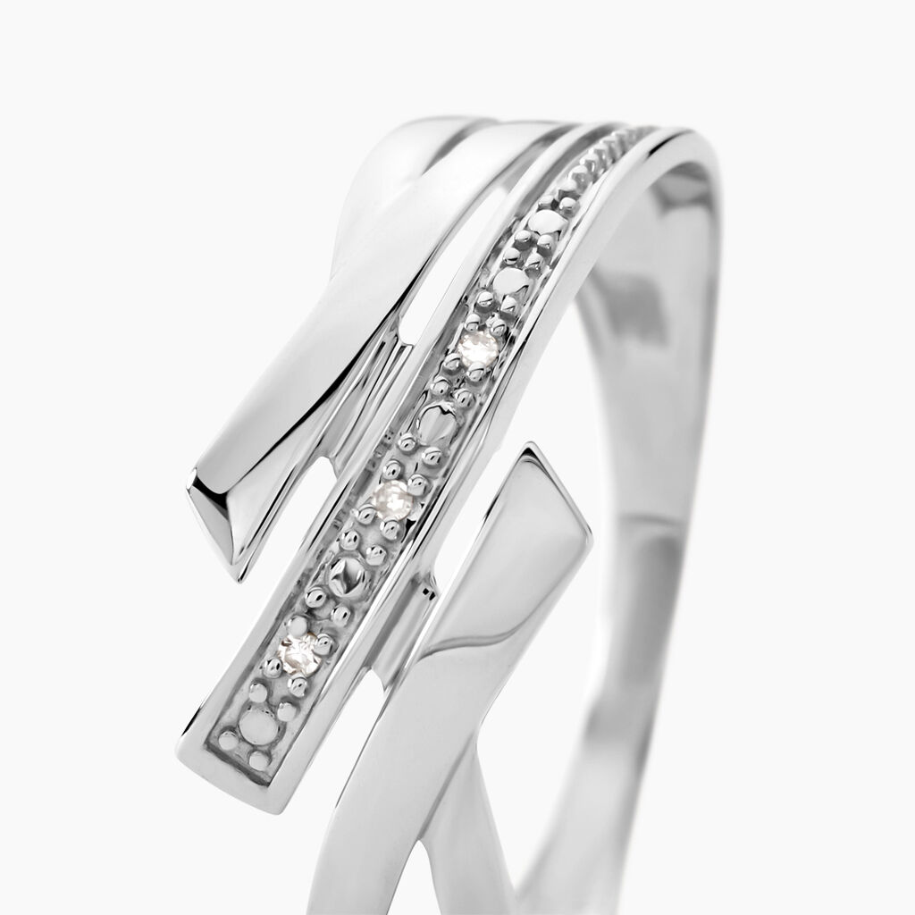 Bague Ainhoa Or Blanc Diamant - Bagues avec pierre Femme | Histoire d’Or