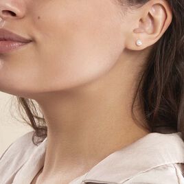 Boucles D'oreilles Puces Kesya Nacres Bouton Or Jaune Perle De Culture - Clous d'oreilles Femme | Histoire d’Or
