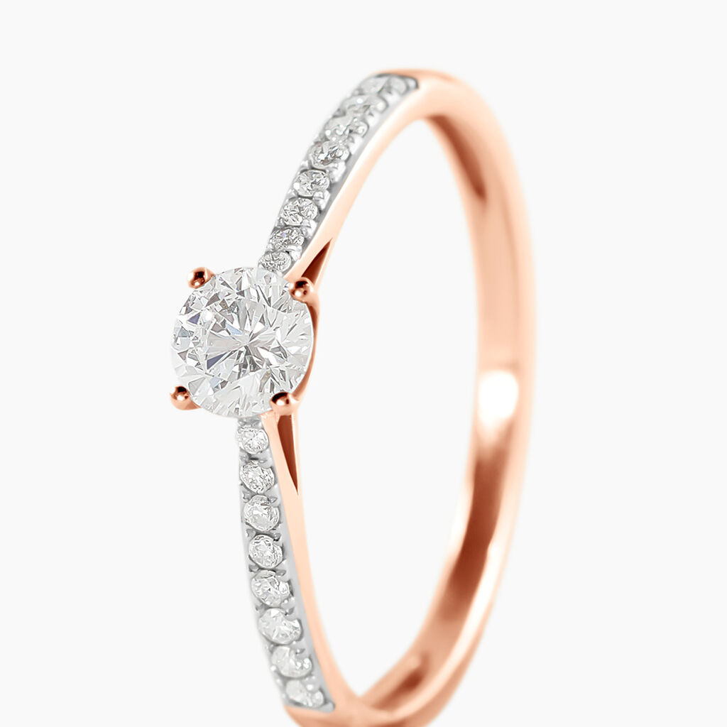 Bague Solitaire Hemera Or Rose Diamant - Bagues solitaires Femme | Histoire d&rsquo;Or