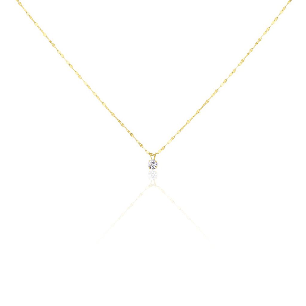 Collier Or Jaune Luminae Oxyde De Zirconium - Colliers Femme | Histoire d&rsquo;Or