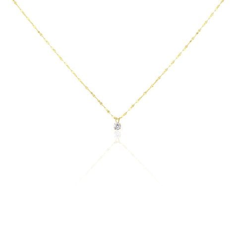 Collier Or Jaune Luminae Oxyde De Zirconium - Colliers Femme | Histoire d&rsquo;Or