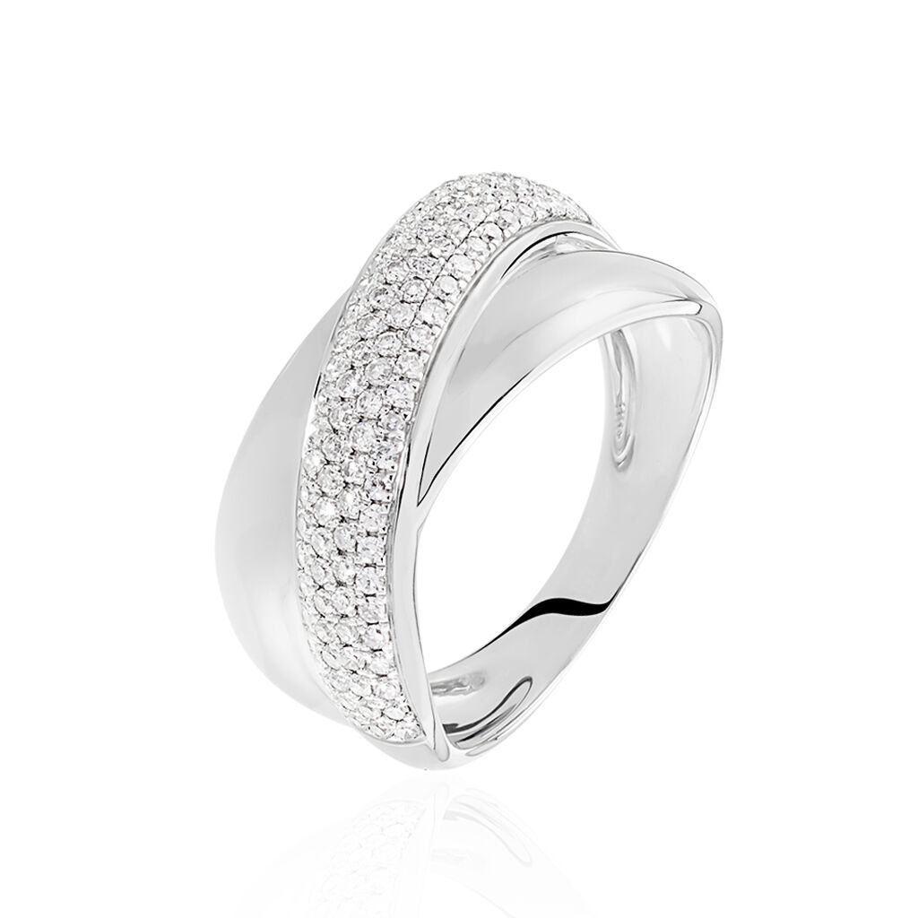 Bague Annoncia Or Blanc Diamant - Bagues avec pierre Femme | Histoire d’Or