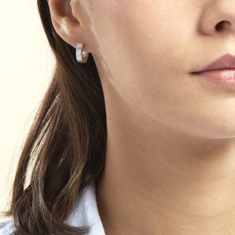 Créoles Ugenie Or Blanc - Boucles d'oreilles créoles Femme | Histoire d’Or